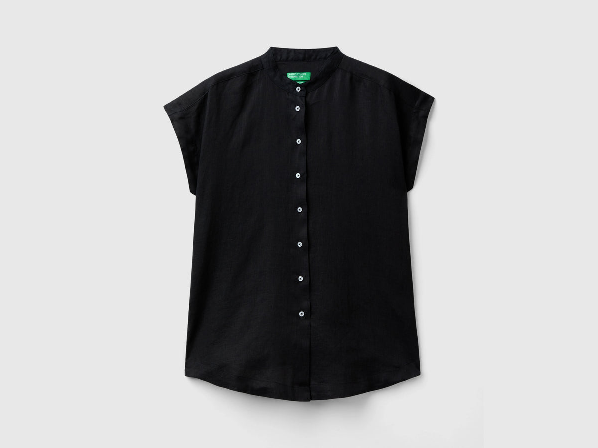 Camicia alla coreana in puro lino
