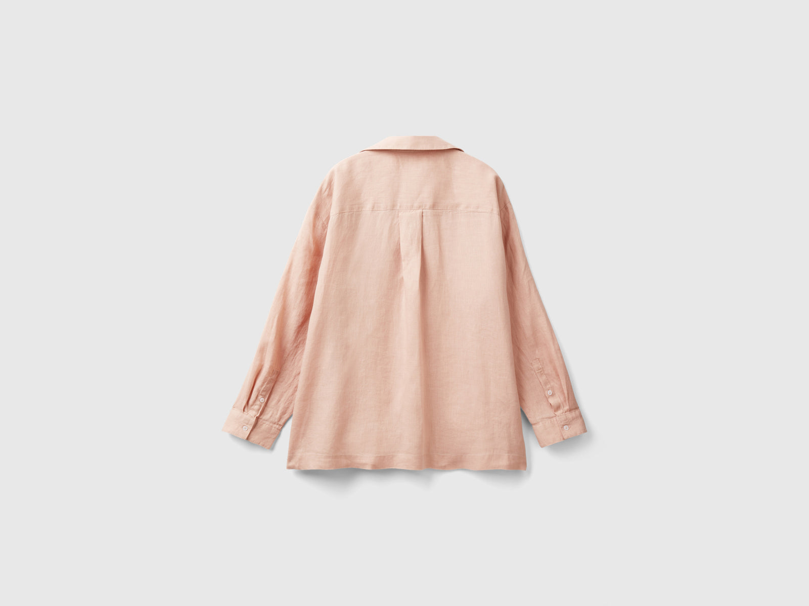 Camicia lunga in puro lino da donna rosa tenue 2 | Benetton Outlet