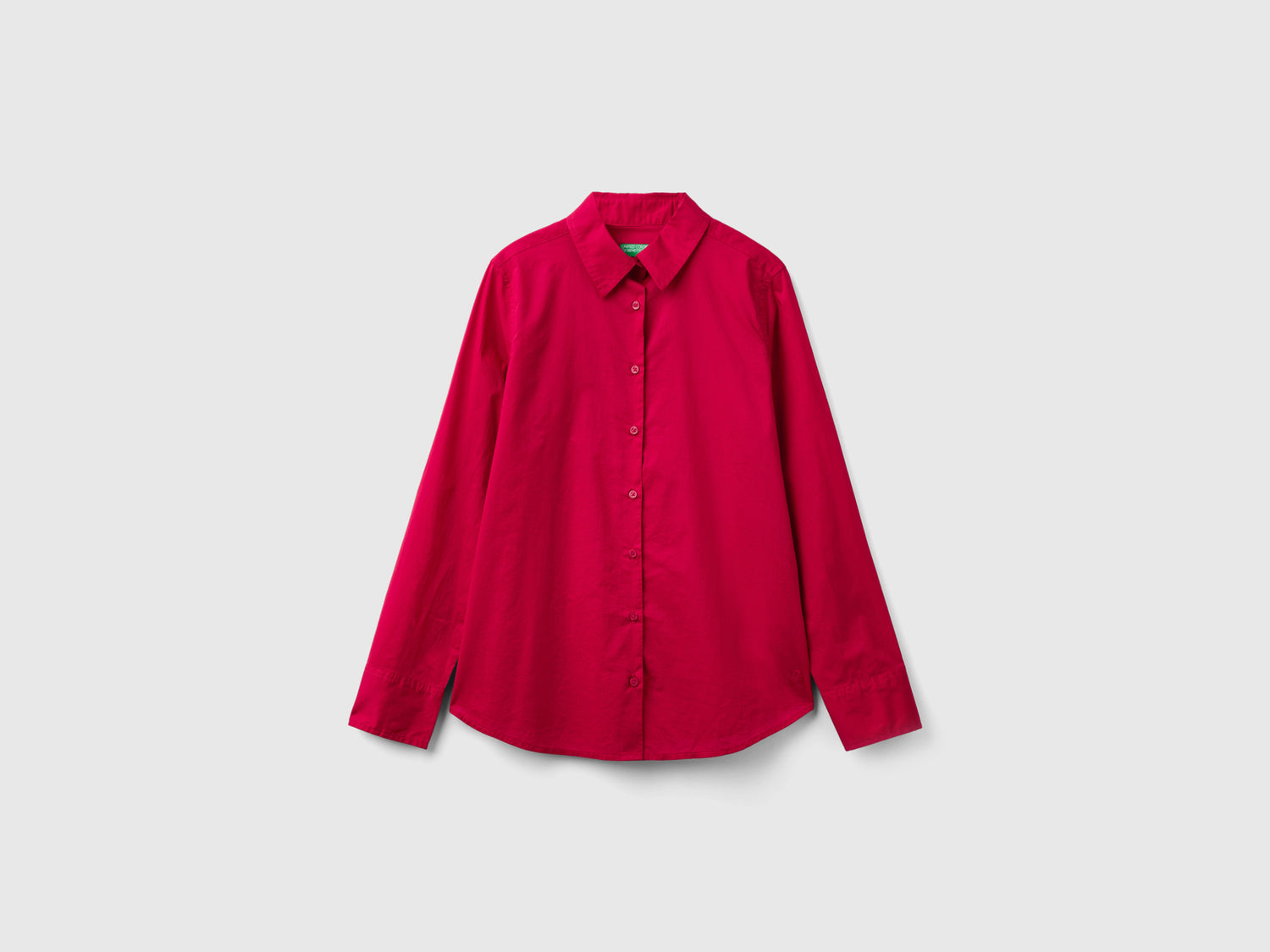 Camicia regular fit in cotone leggero da donna ciclamino | Benetton Outlet