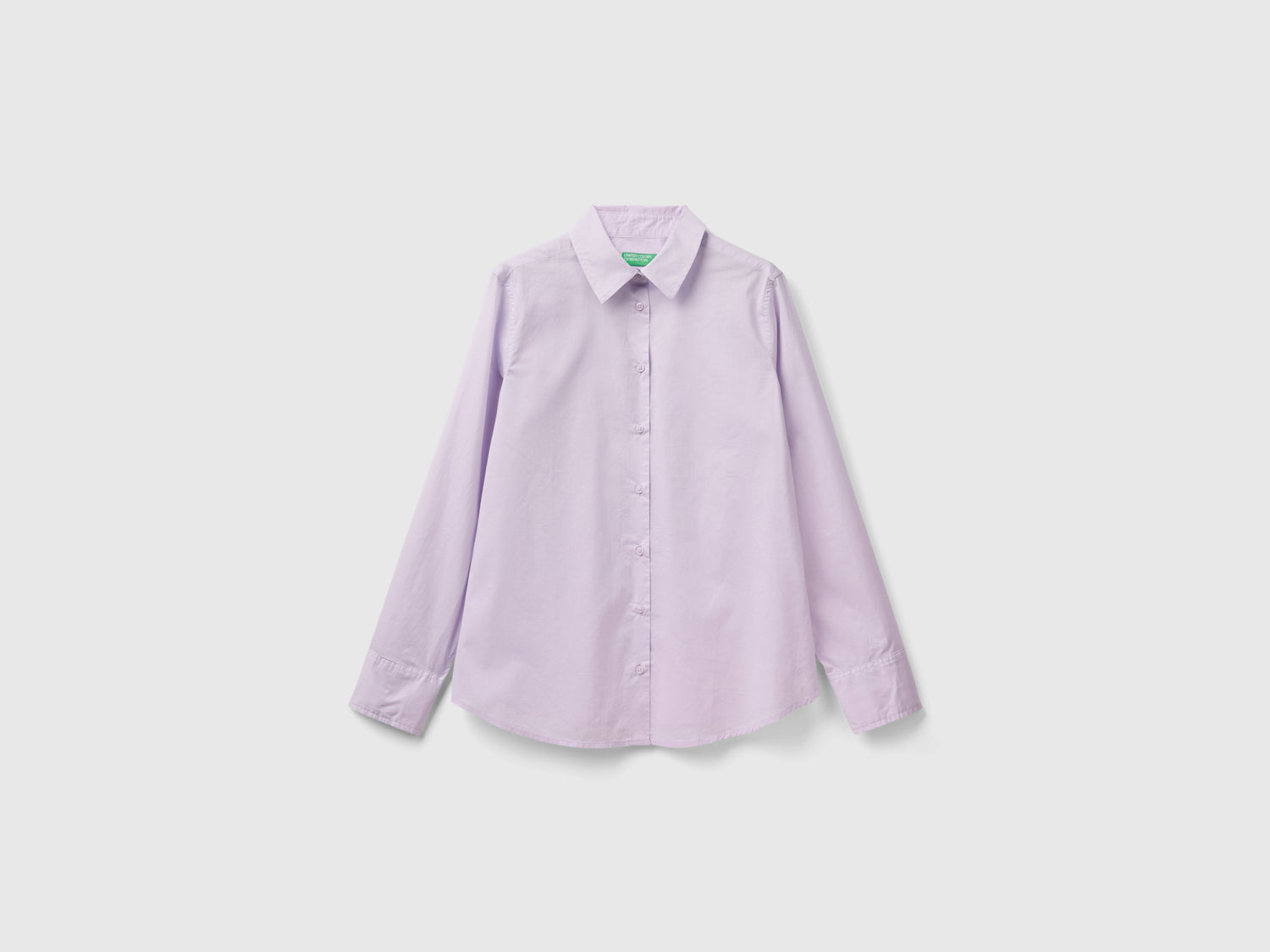 Camicia regular fit in cotone leggero da donna lilla | Benetton Outlet