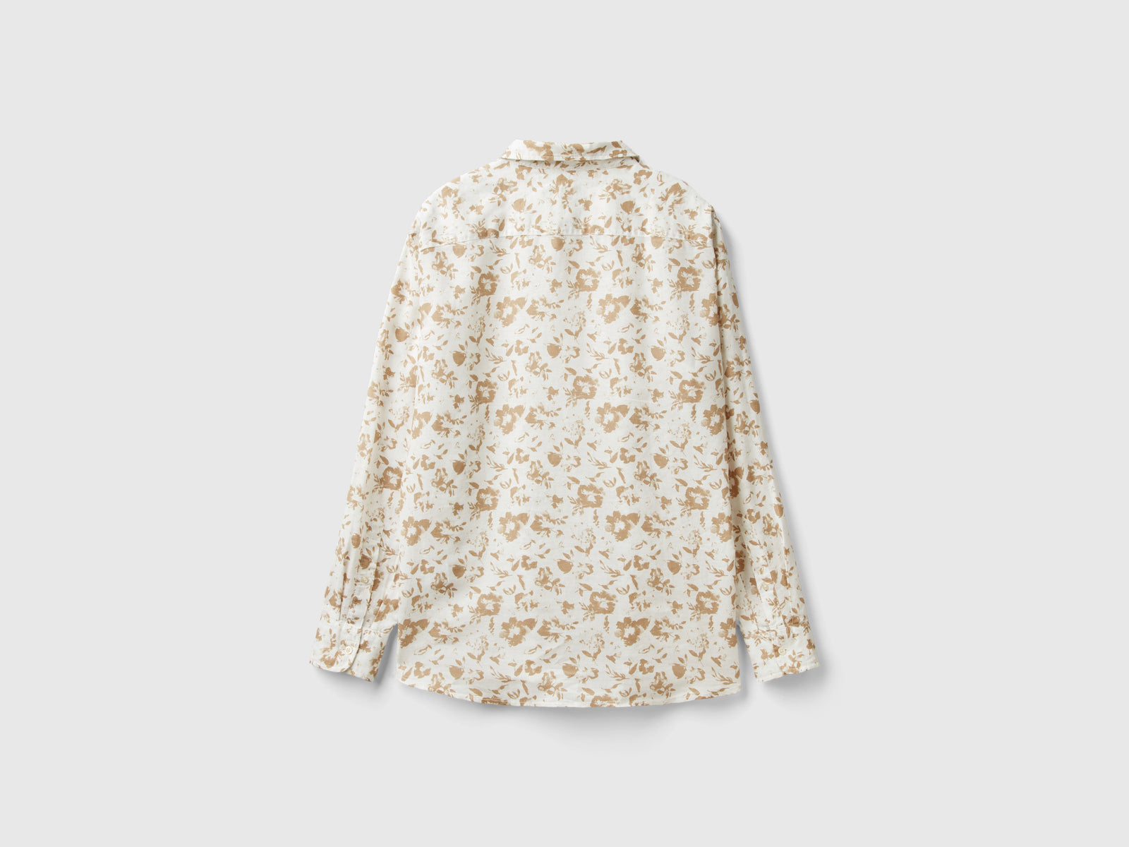 Camicia a fiori in misto lino da uomo beige 2 | Benetton Outlet