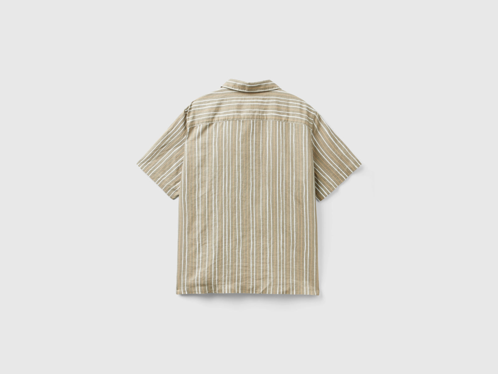 Camicia regular fit a righe da uomo beige 2 | Benetton Outlet