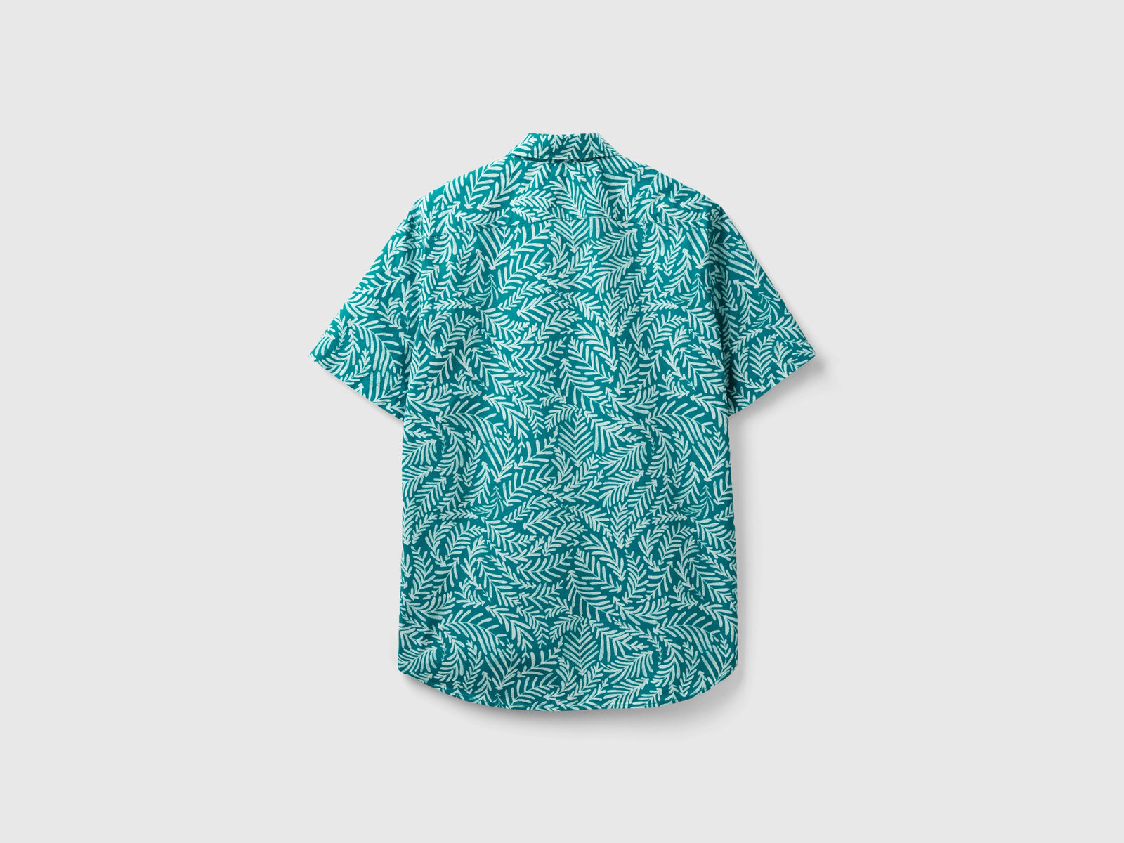 Camicia fantasia a manica corta da uomo verde acqua 2 | Benetton Outlet