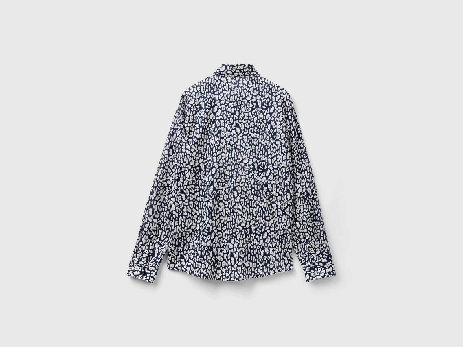 Camicia fantasia 100% cotone da donna blu 2 | Benetton Outlet