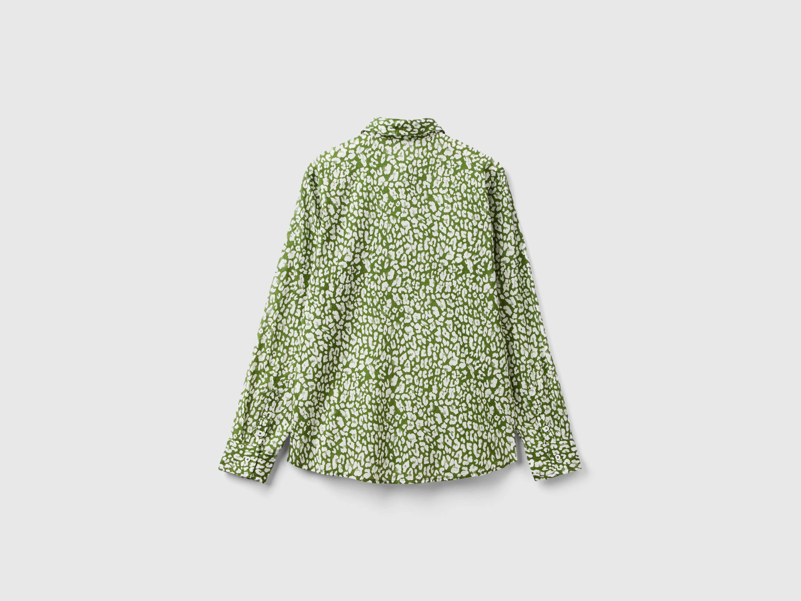 Camicia fantasia 100% cotone da donna verde 2 | Benetton Outlet