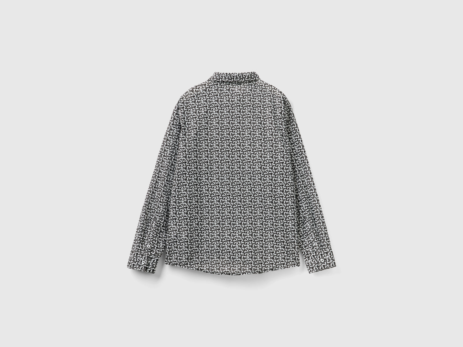 Camicia fantasia 100% cotone da donna nero 2 | Benetton Outlet