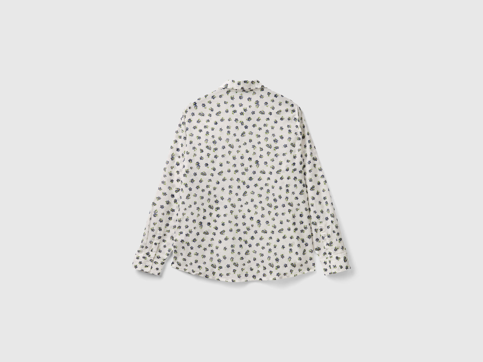 Camicia fantasia 100% cotone da donna bianco panna 2 | Benetton Outlet