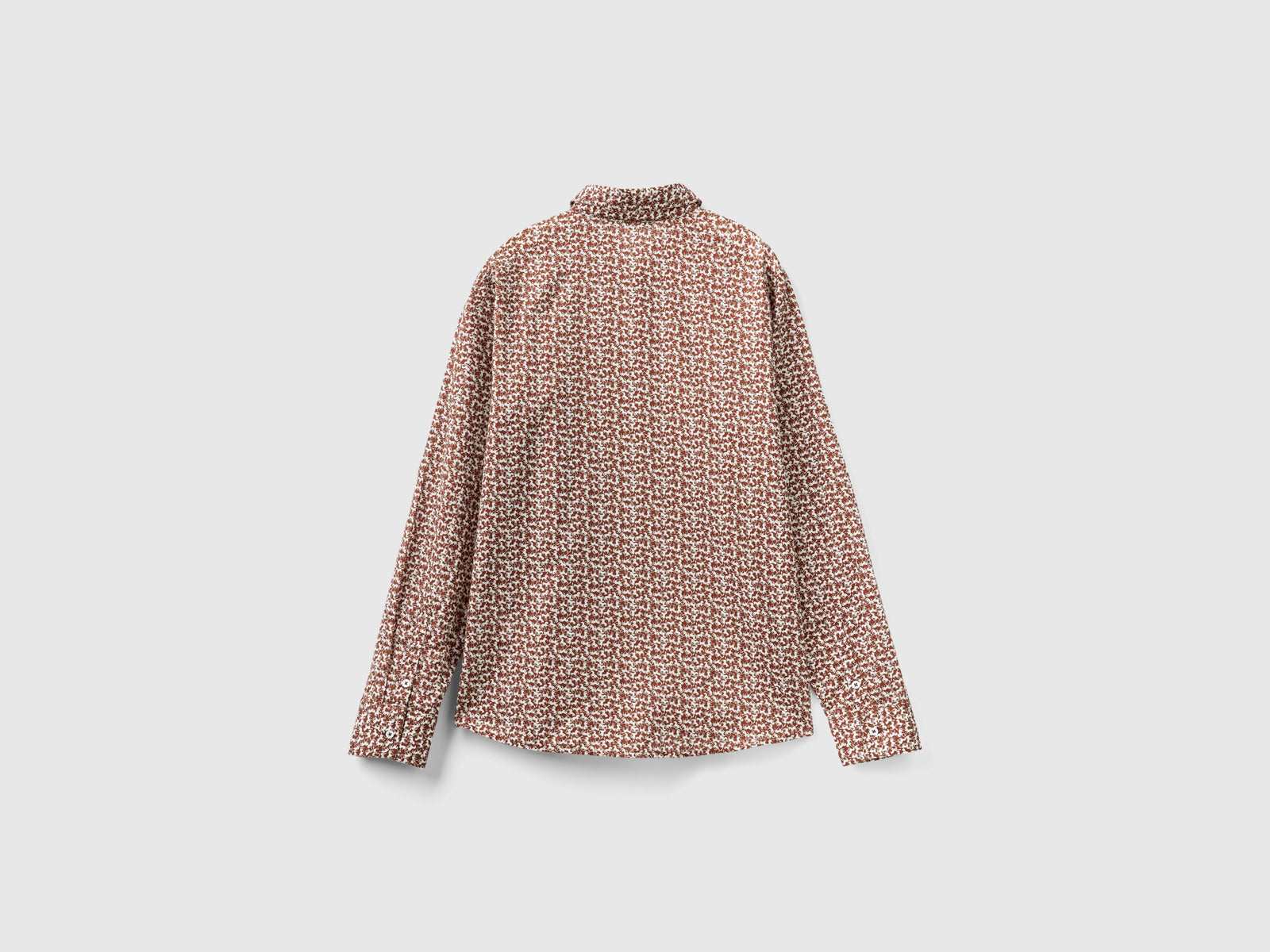 Camicia fantasia 100% cotone da donna marrone 2 | Benetton Outlet