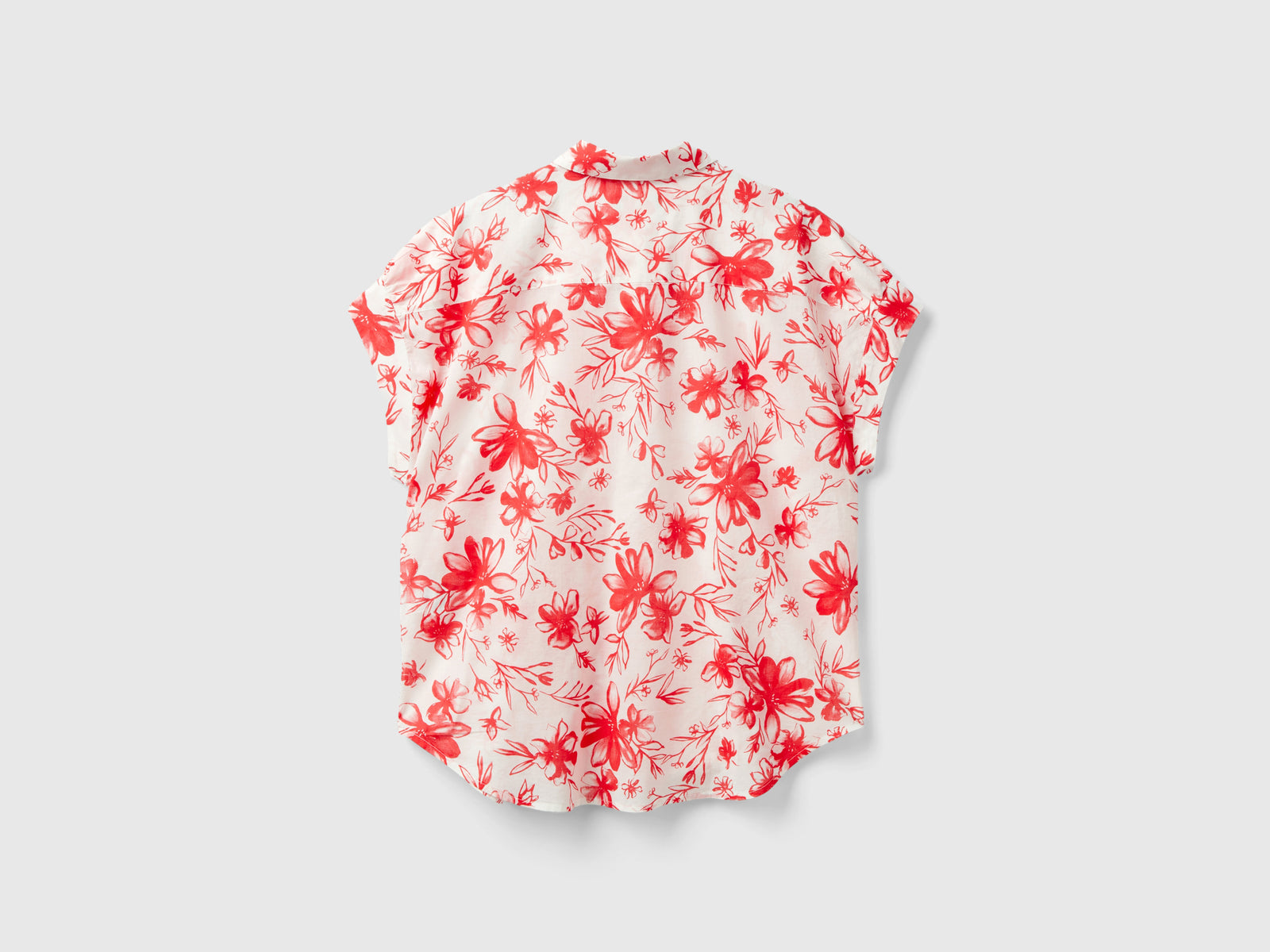 Camicia fantasia a manica corta da donna bianco panna 2 | Benetton Outlet