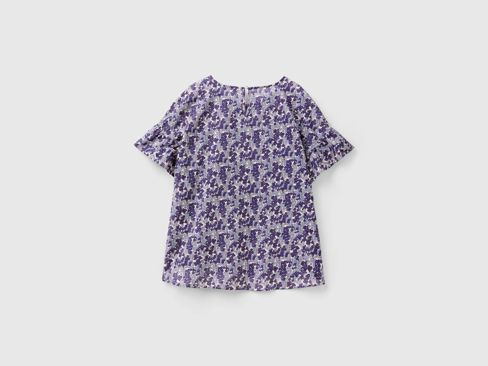 Blusa fantasia in cotone leggero da donna lilla 2 | Benetton Outlet