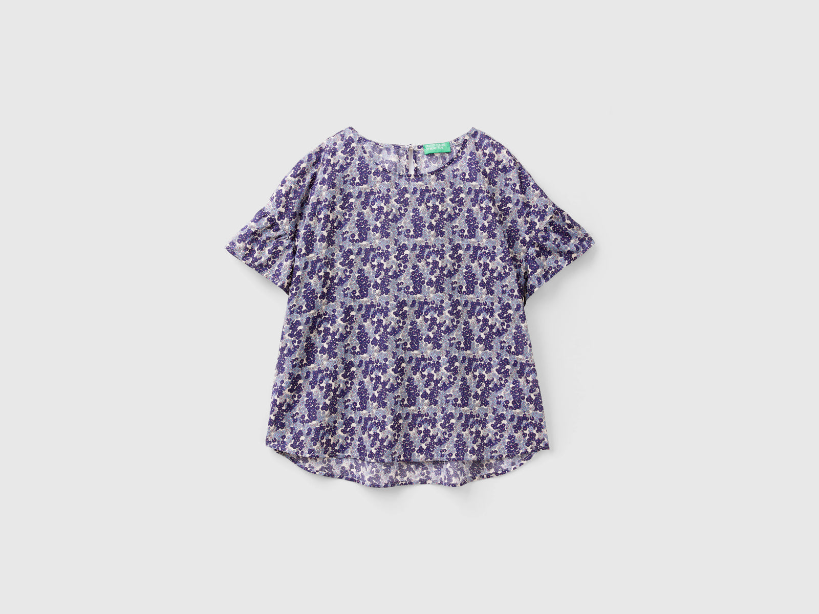 Blusa fantasia in cotone leggero da donna lilla | Benetton Outlet