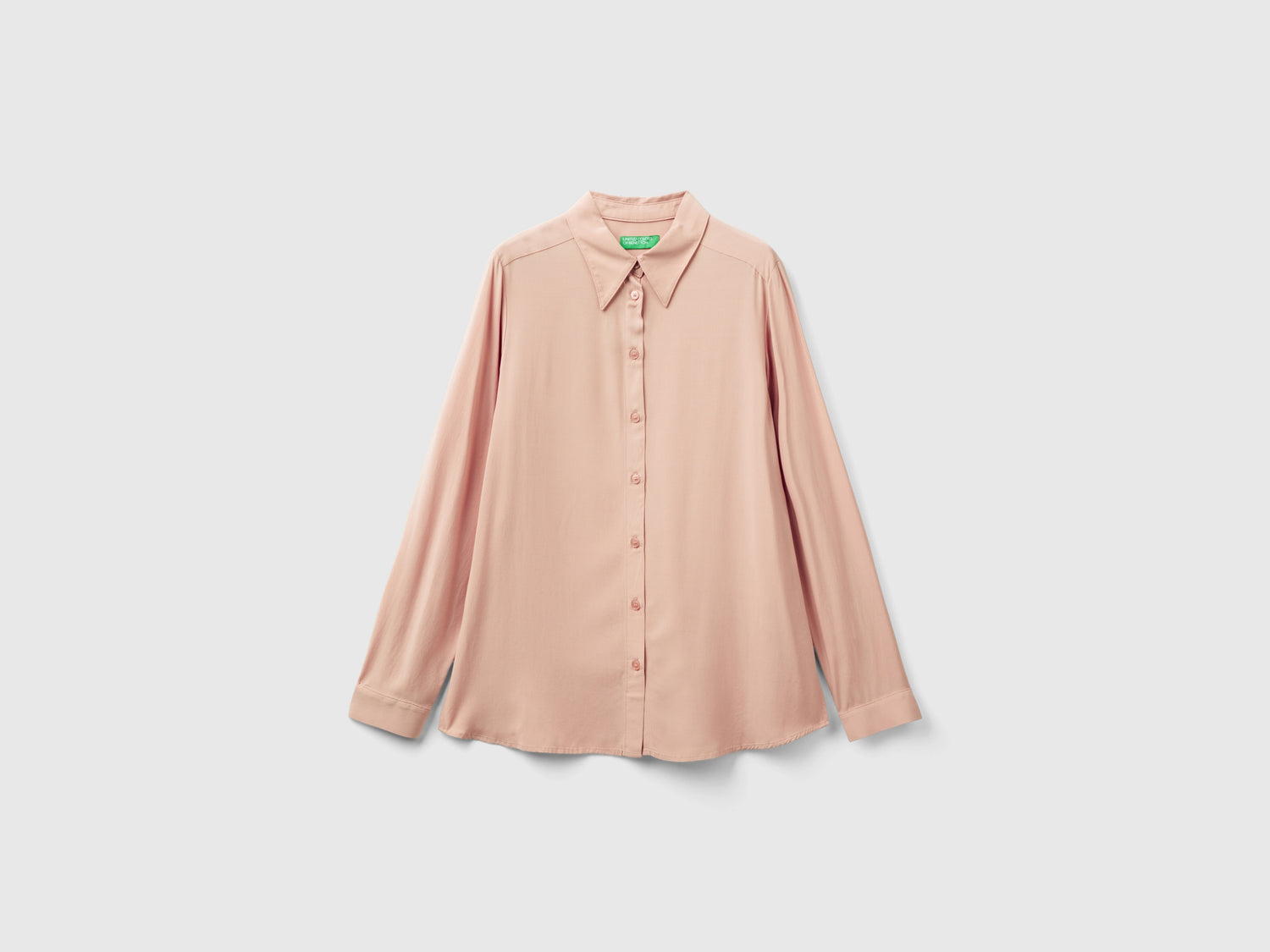 Camicia regular fit in viscosa da donna rosa tenue | Benetton Outlet