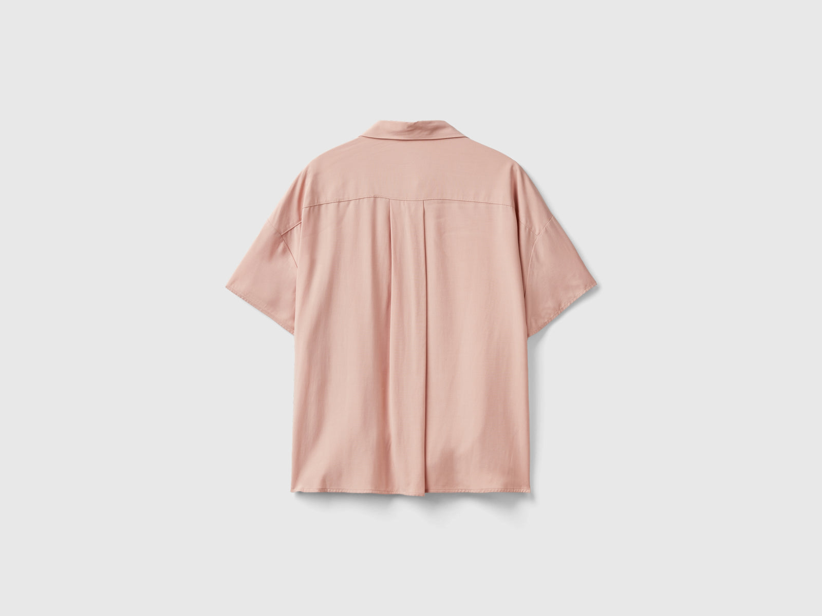 Camicia a manica corta in viscosa da donna rosa tenue 2 | Benetton Outlet