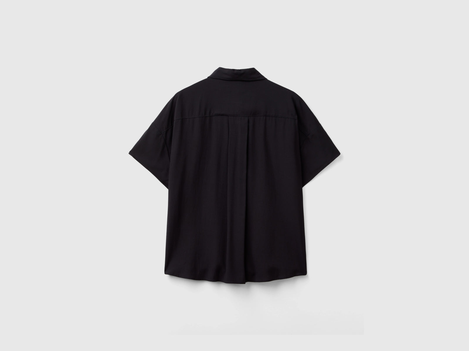 Camicia a manica corta in viscosa da donna nero 2 | Benetton Outlet