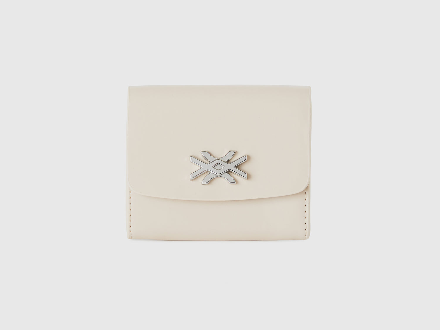 Cartera pequeña en tejido revestido da donna bianco panna | Benetton Outlet