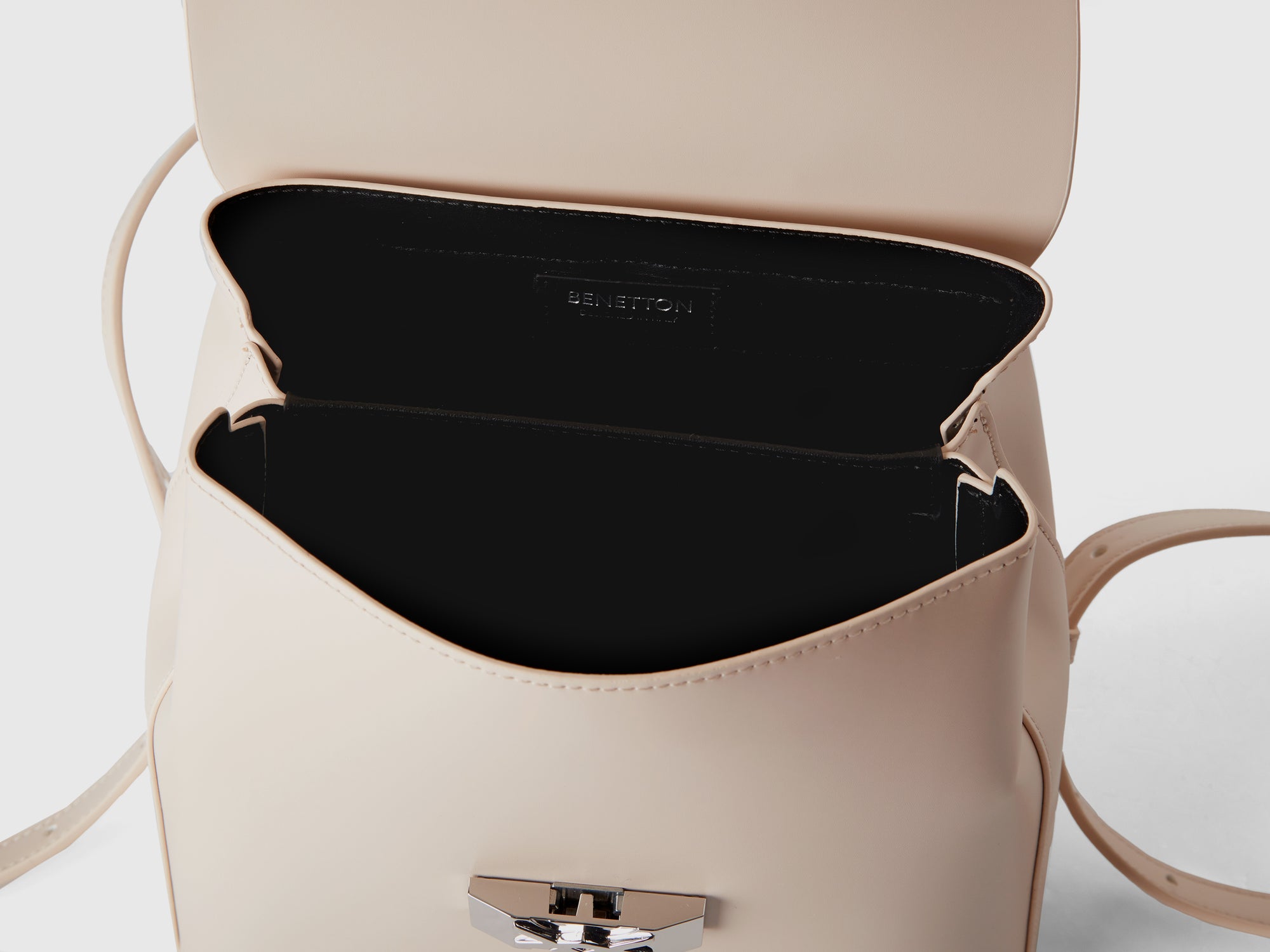 benetton leather backpack Coated fabric backpack da donna bianco panna