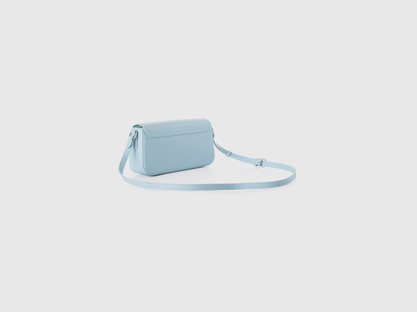 Borsa baguette in tessuto spalmato da donna celeste 2 | Benetton Outlet