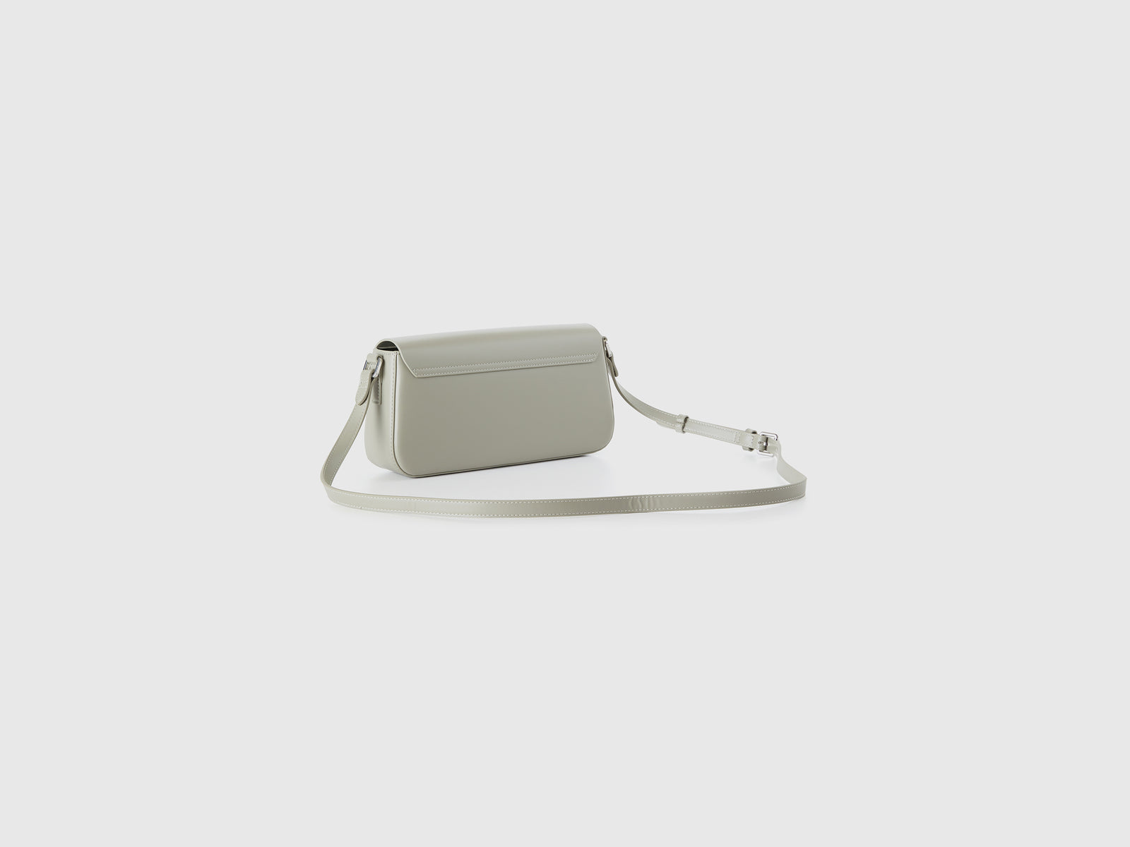 Borsa baguette in tessuto spalmato da donna tortora 2 | Benetton Outlet