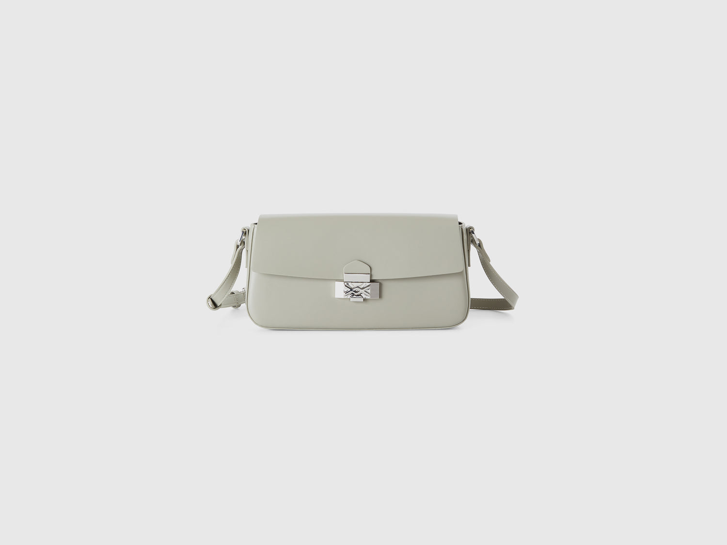 Borsa baguette in tessuto spalmato da donna tortora | Benetton Outlet