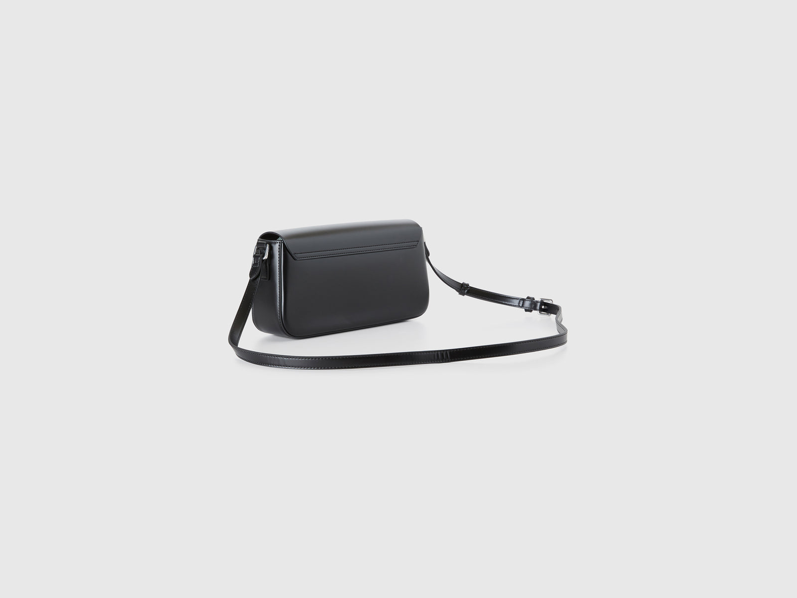 Borsa baguette in tessuto spalmato da donna nero 2 | Benetton Outlet