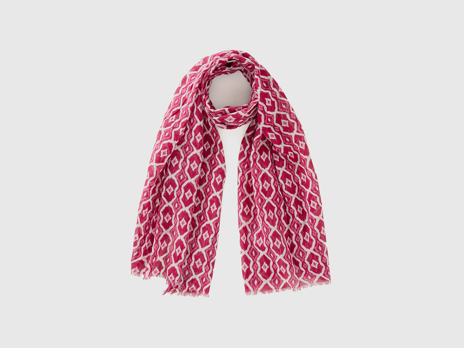 Bufanda con estampado geométrico da donna ciclamino | Benetton Outlet