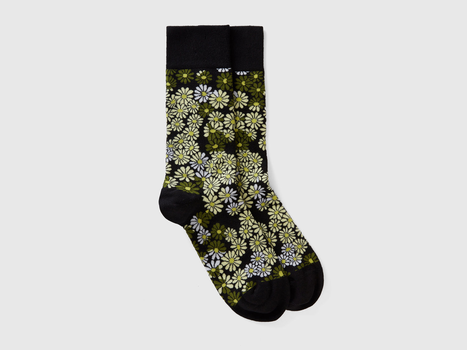 Calcetines largos con flores da uomo nero | Benetton Outlet