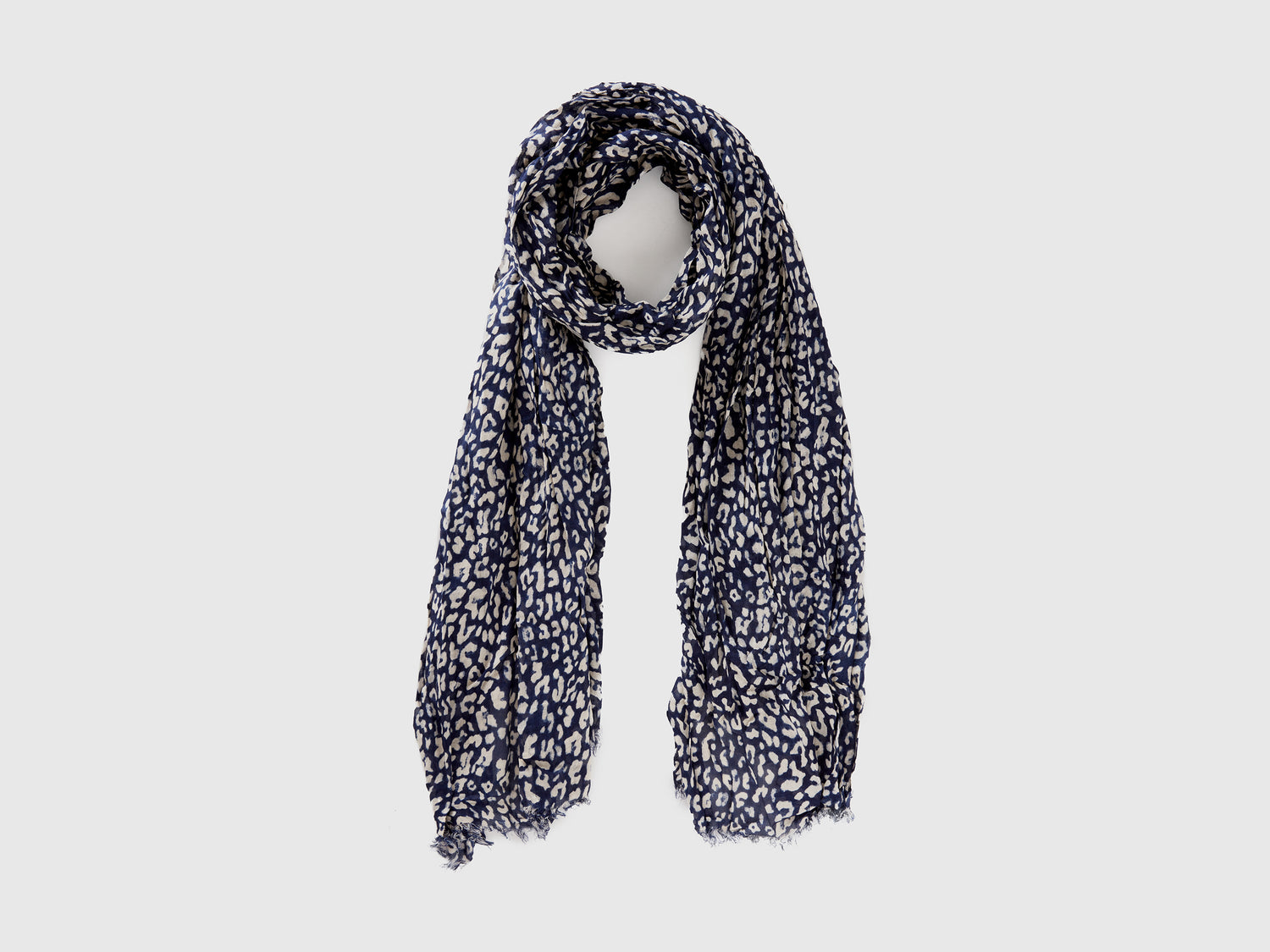 Bufanda de viscosa estampada da donna blu | Benetton Outlet