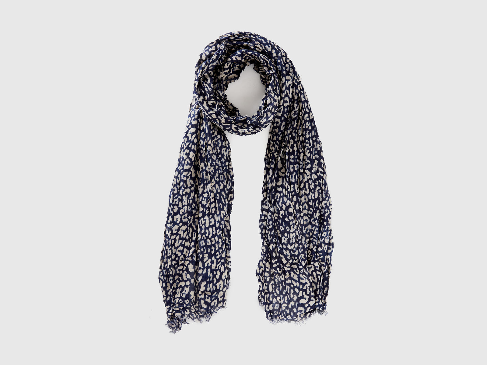 Sciarpa fantasia in viscosa da donna blu | Benetton Outlet