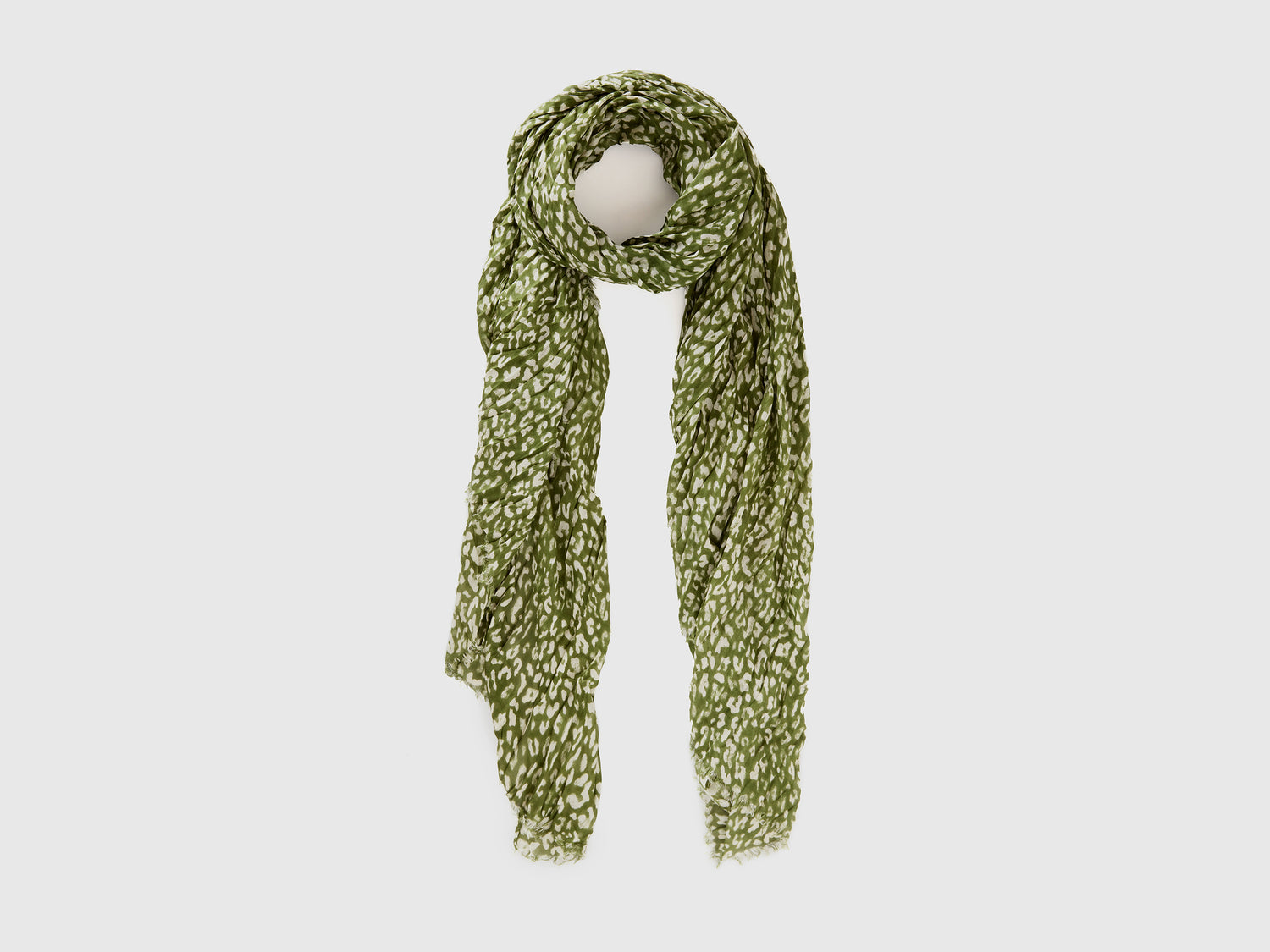 Bufanda de viscosa estampada da donna verde | Benetton Outlet