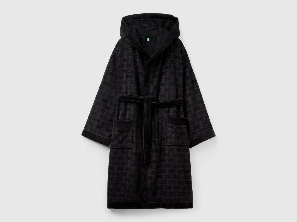 Accappatoio Monogram da uomo nero | Benetton Outlet