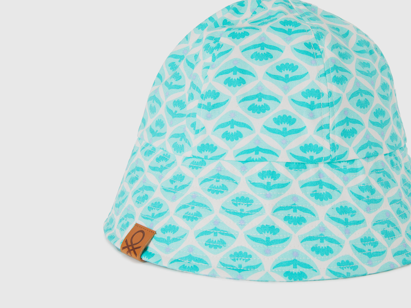 Cappello alla pescatora con stampa fiori da donna verde acqua 3 | Benetton Outlet