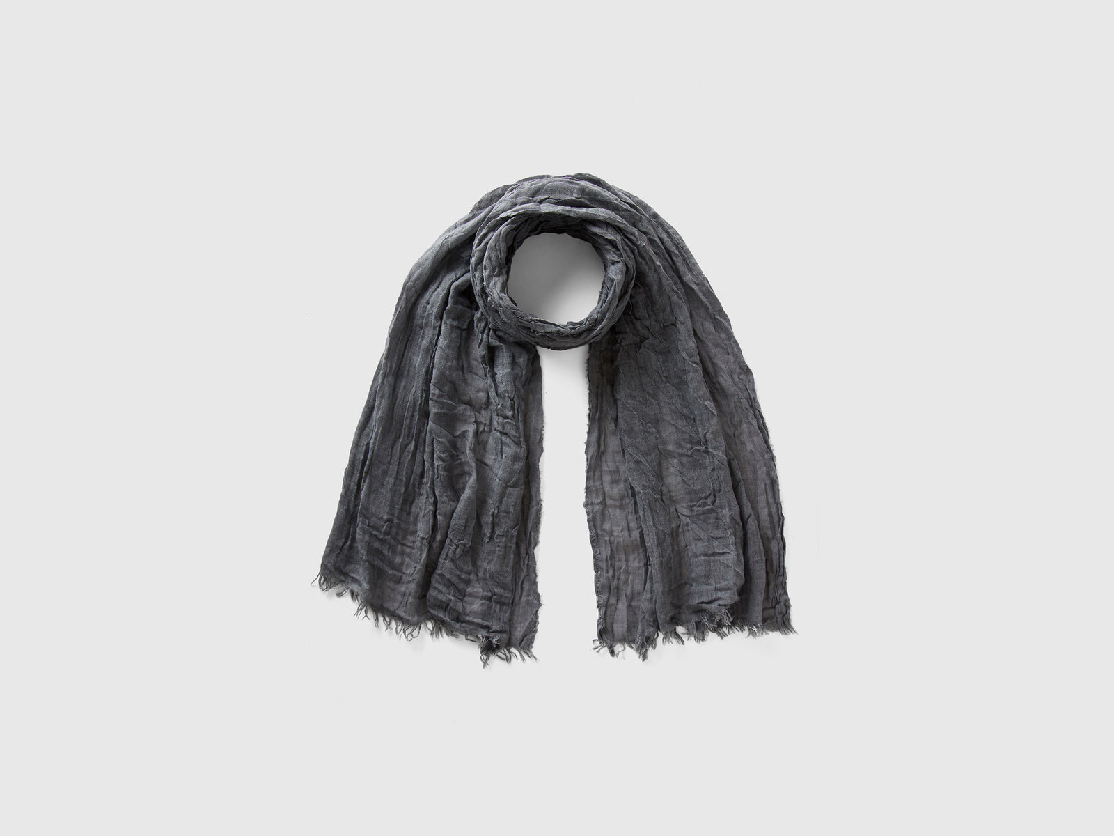 Sciarpa in misto viscosa da uomo grigio scuro | Benetton Outlet