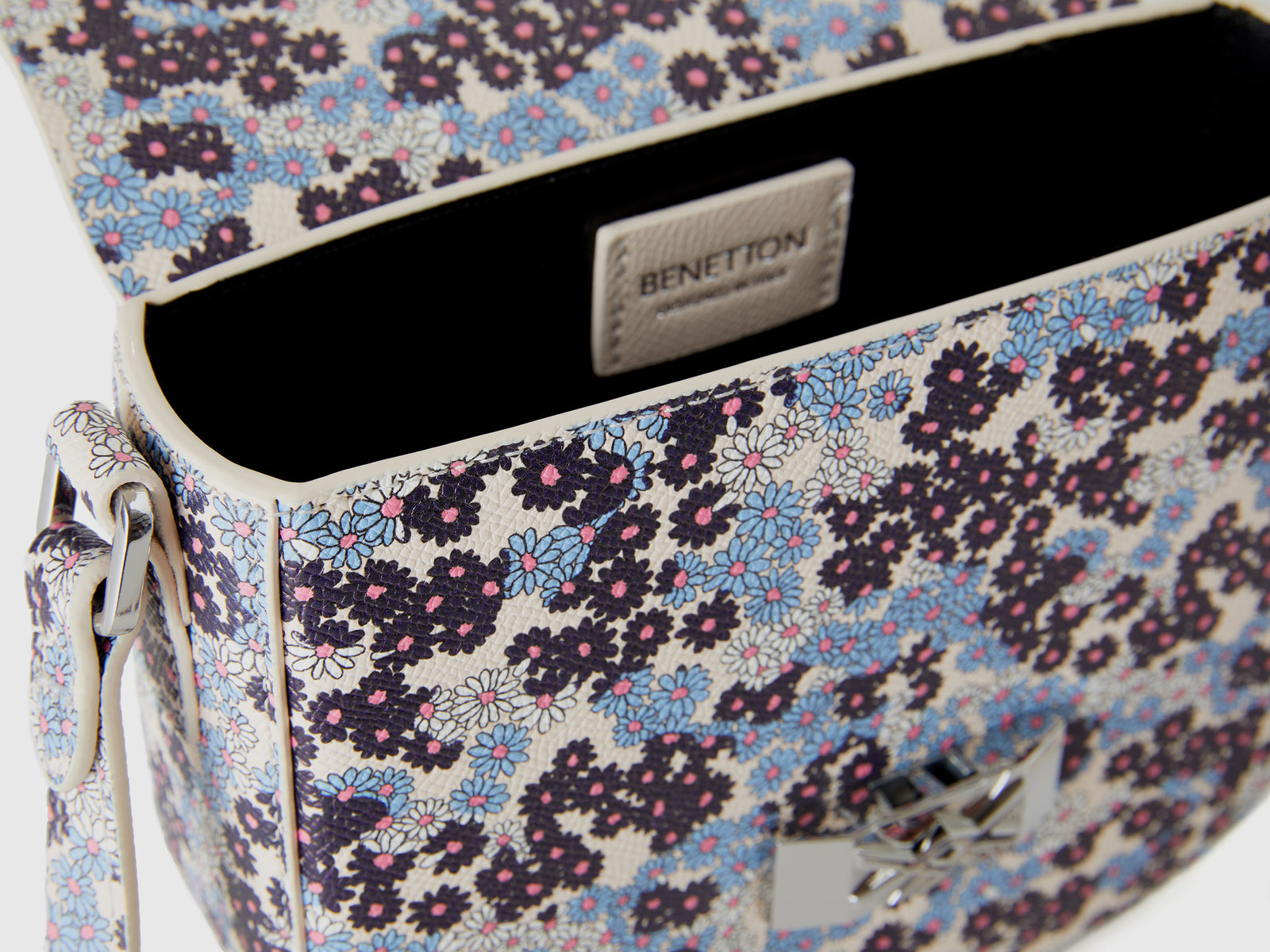 Borsa con fiori in tessuto spalmato da donna multi-color 3 | Benetton Outlet