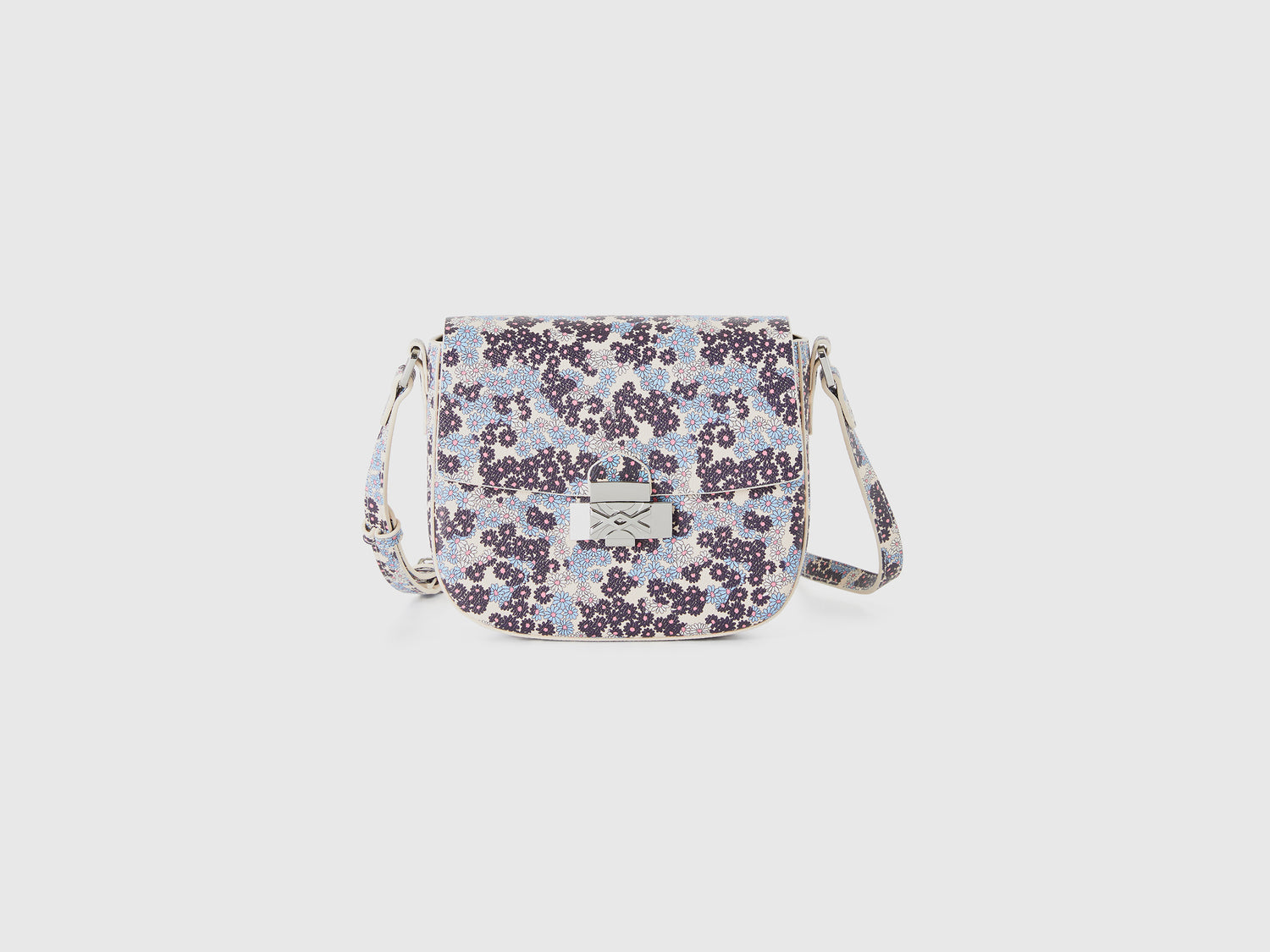 Borsa con fiori in tessuto spalmato da donna multi-color | Benetton Outlet