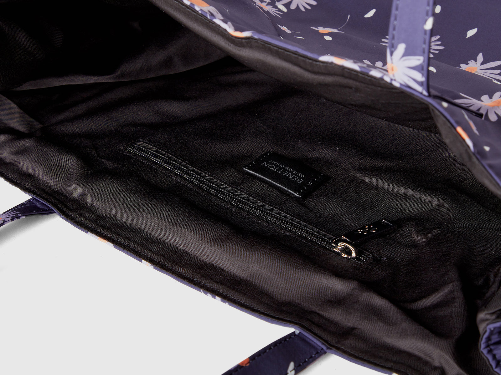 Bolsa de compras floral da donna blu 3 | Benetton Outlet