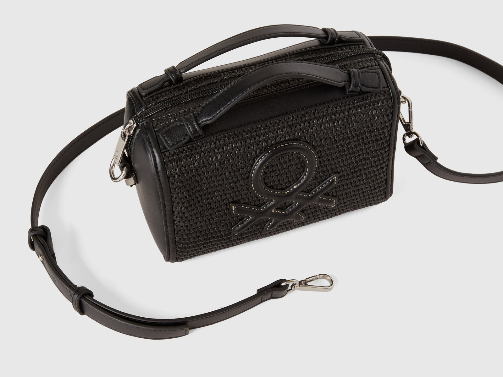 Borsa piccola effetto rafia da donna nero 3 | Benetton Outlet