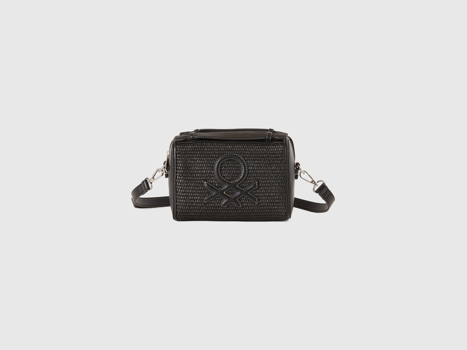 Borsa piccola effetto rafia da donna nero | Benetton Outlet