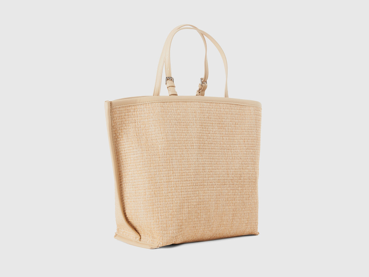 Bolso tote efecto rafia