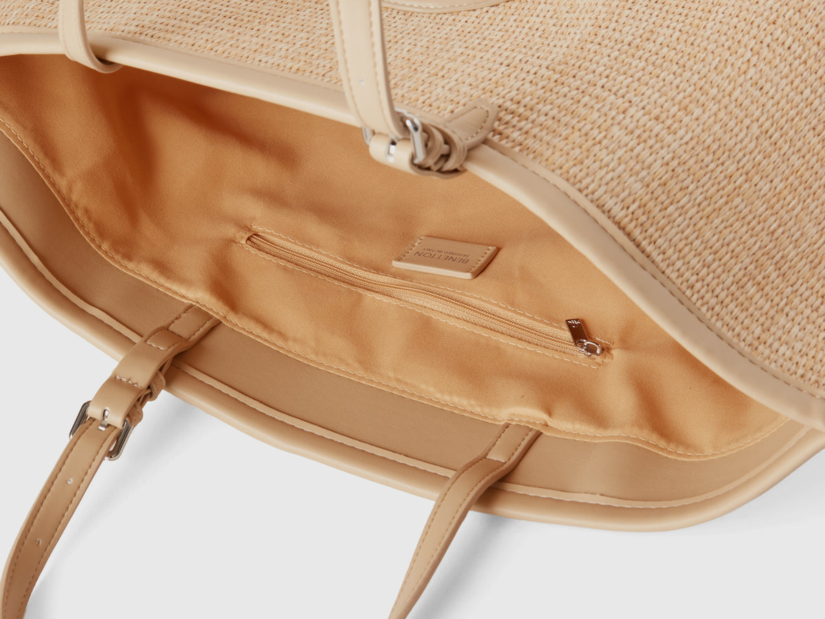 Bolso tote efecto rafia