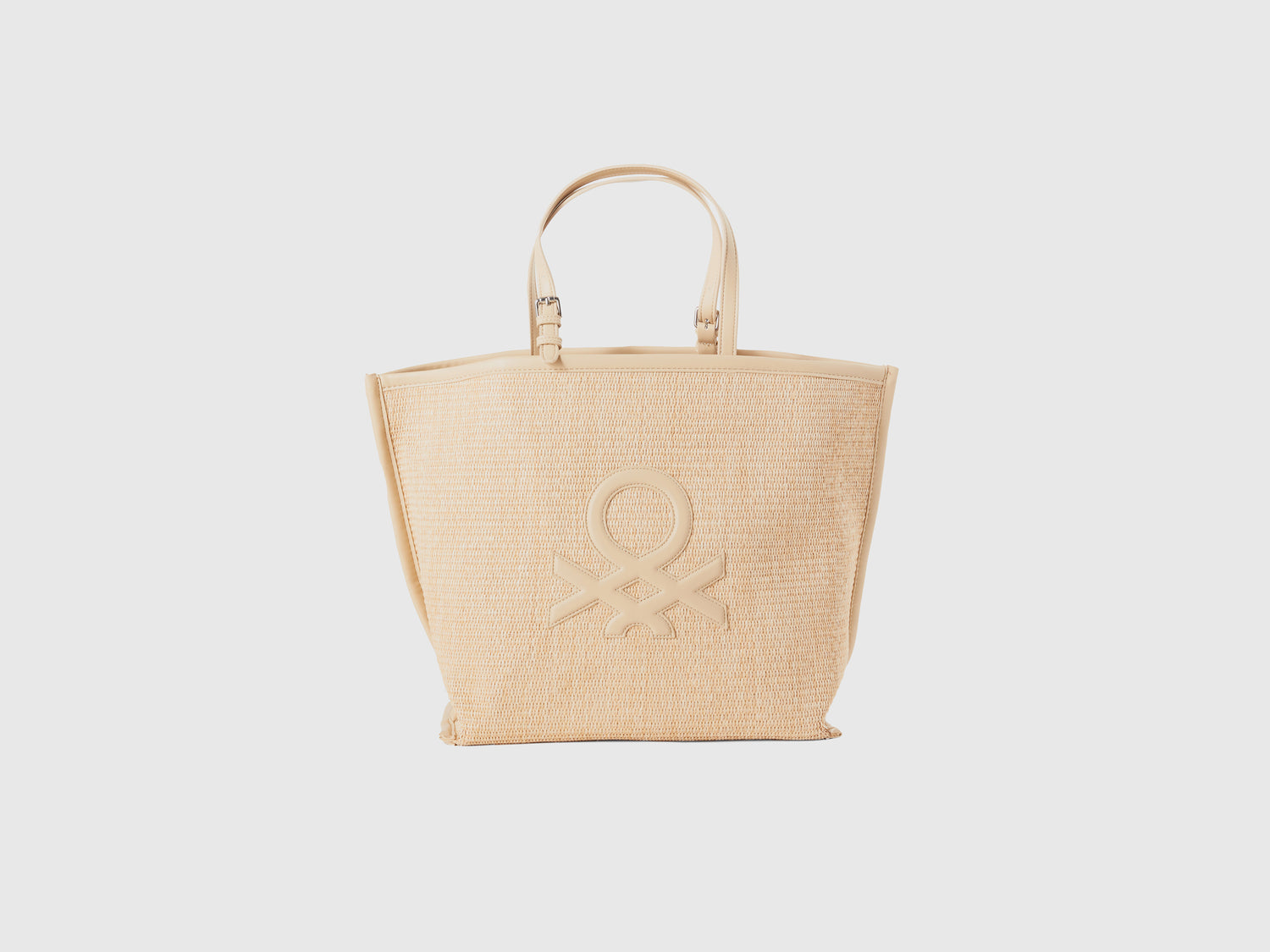 Bolso tote efecto rafia da donna beige | Benetton Outlet