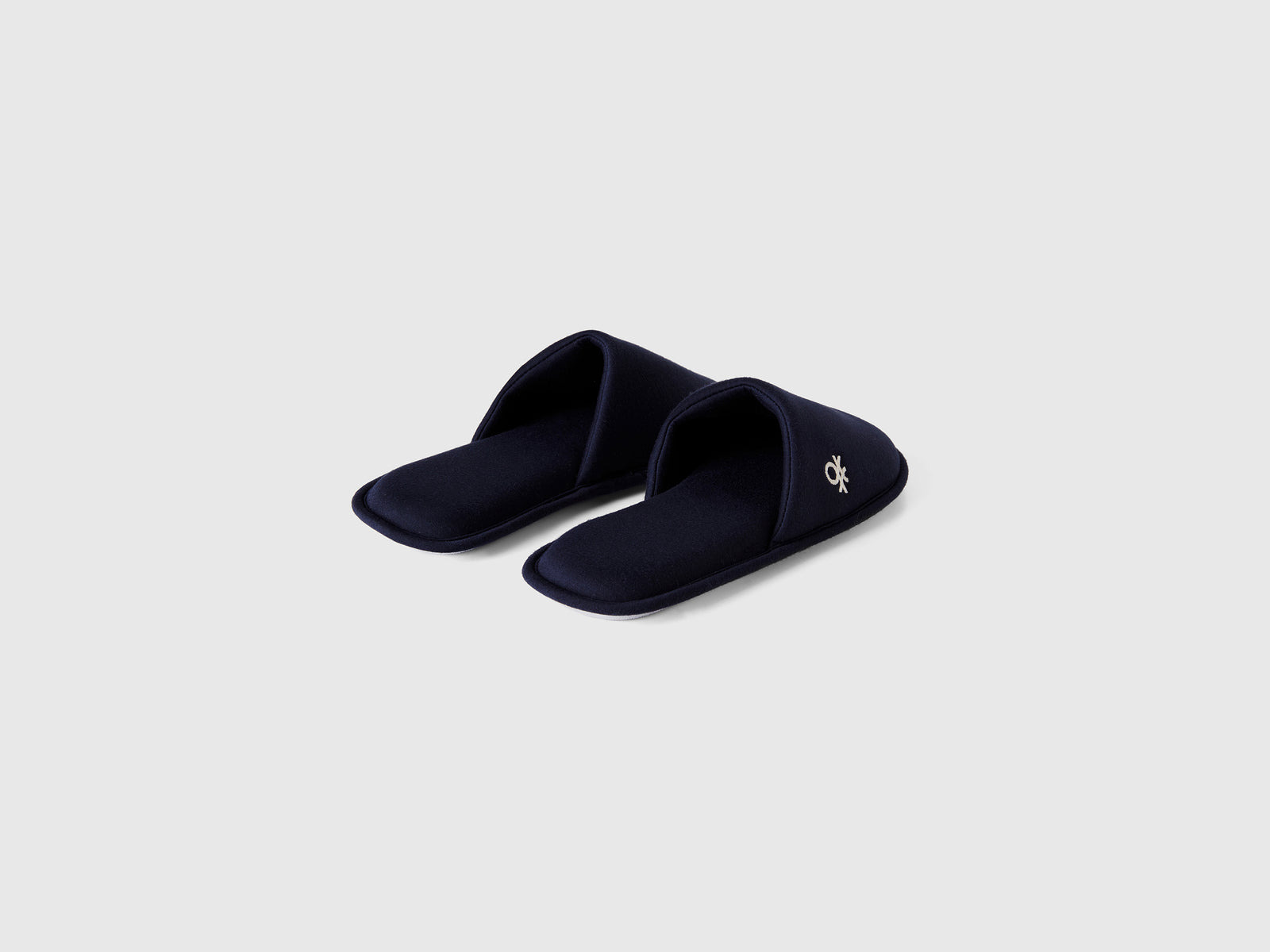 Pantofole con ricamo logo da uomo blu scuro 2 | Benetton Outlet