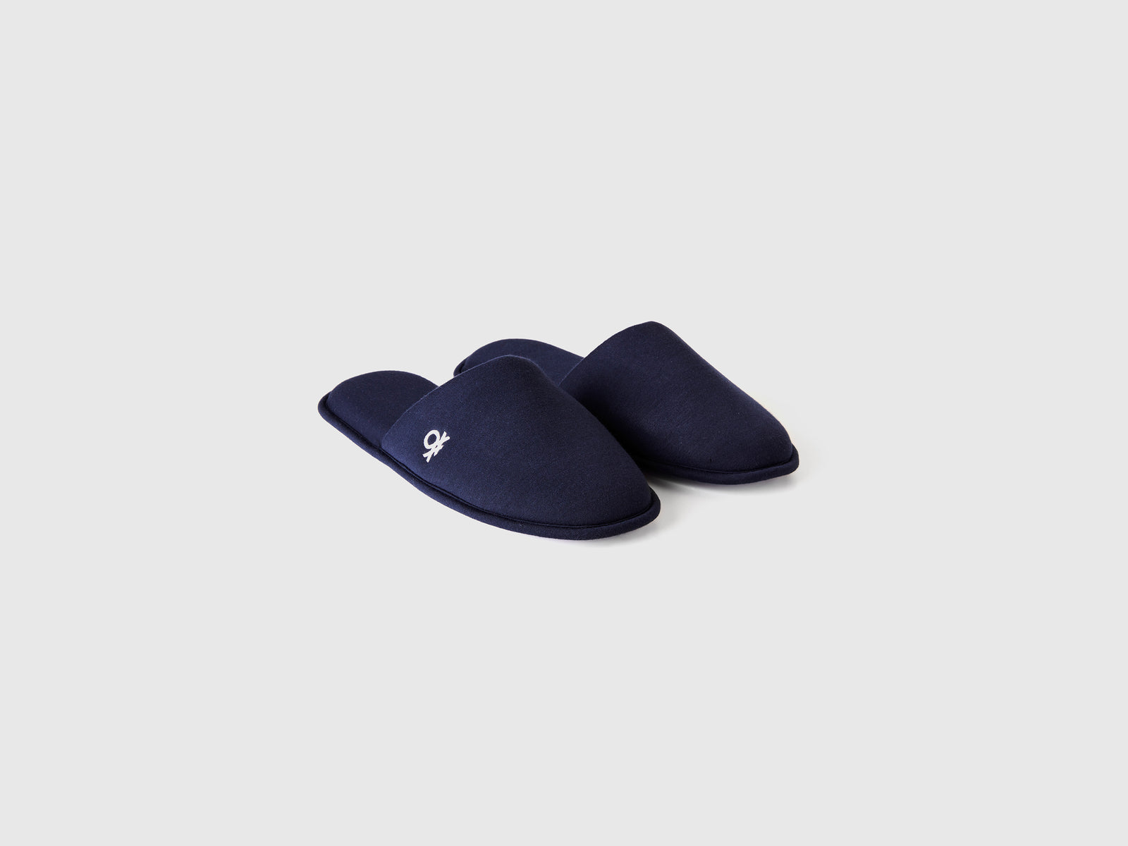 Pantofole con ricamo logo da uomo blu scuro 3 | Benetton Outlet