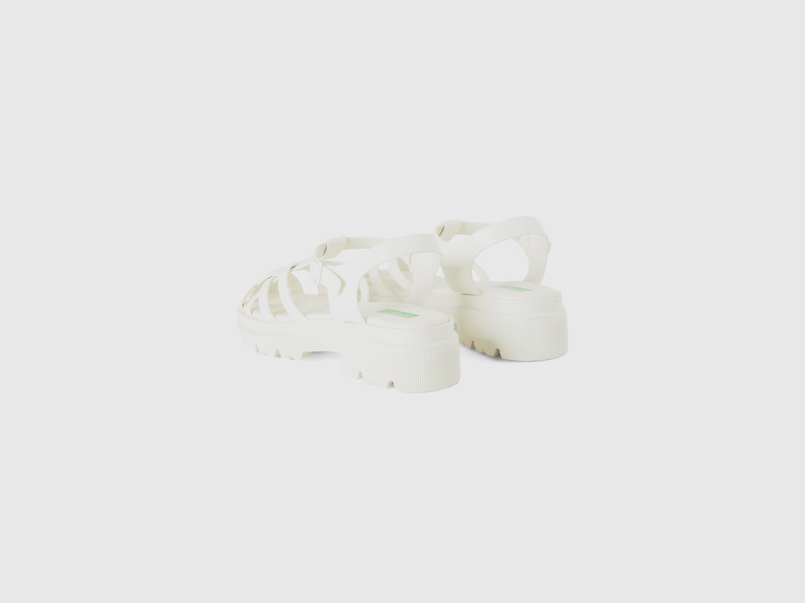 Sandali con fasce incrociate da donna bianco panna 2 | Benetton Outlet