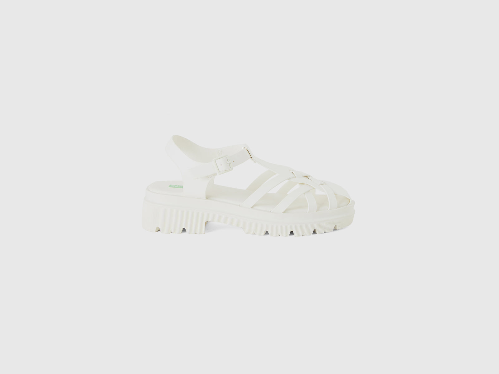 Sandali con fasce incrociate da donna bianco panna | Benetton Outlet