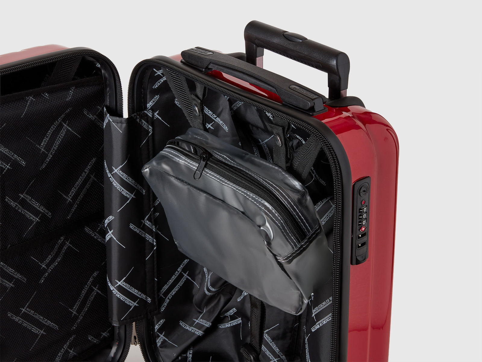 Trolley piccolo rigido da uomo rosso 4 | Benetton Outlet