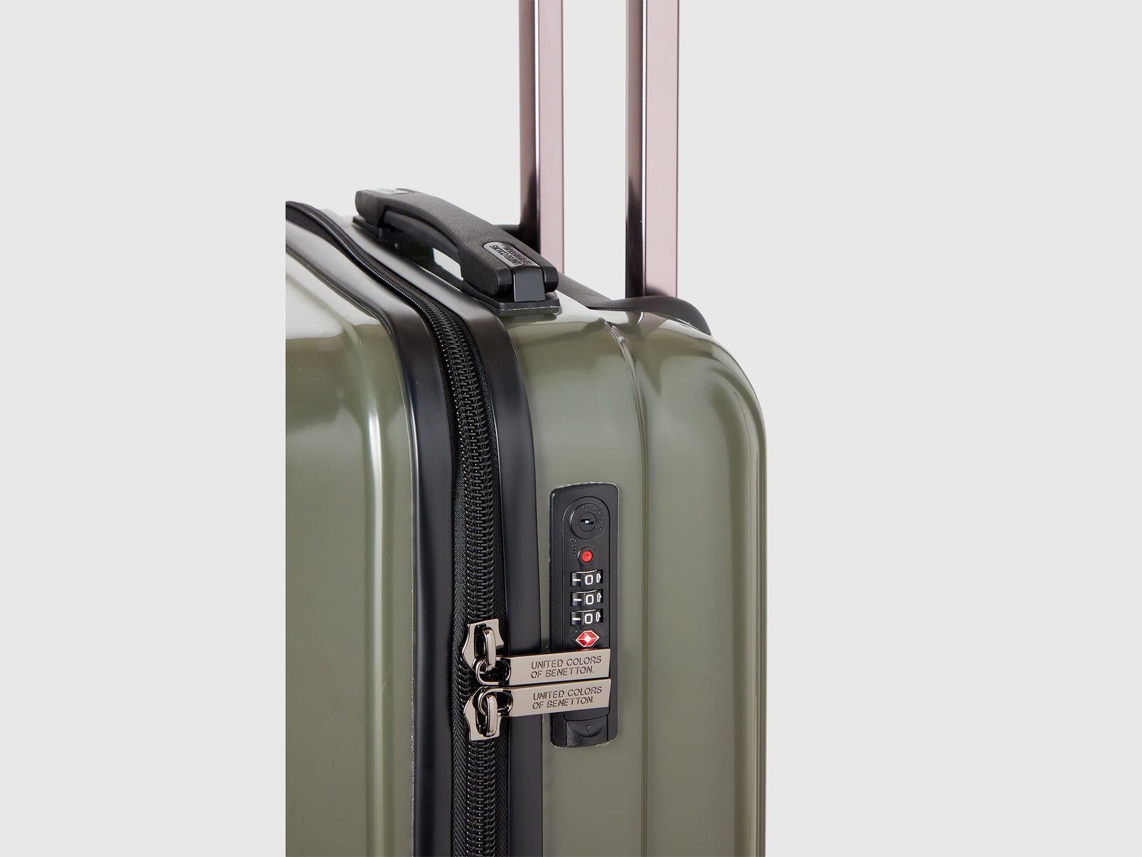 Trolley piccolo rigido da uomo verde militare 3 | Benetton Outlet