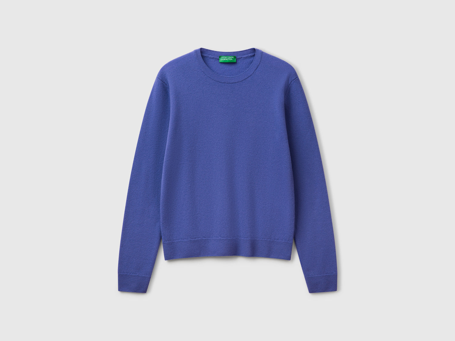 Maglia girocollo in lana Merino da donna bluette | Benetton Outlet