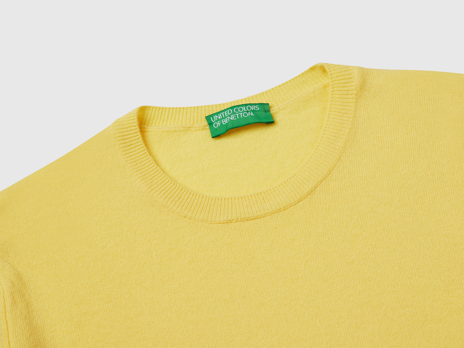 Merino wool crew neck sweater da donna giallo 3 | Benetton Outlet