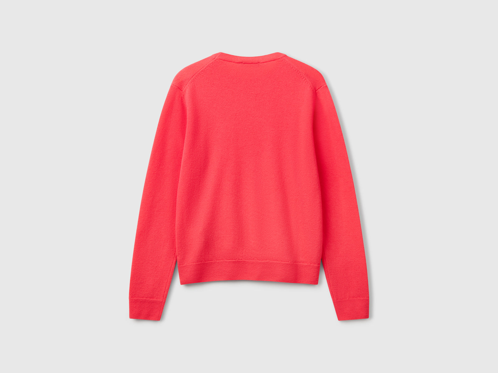 Maglia girocollo in lana Merino da donna ciclamino 2 | Benetton Outlet