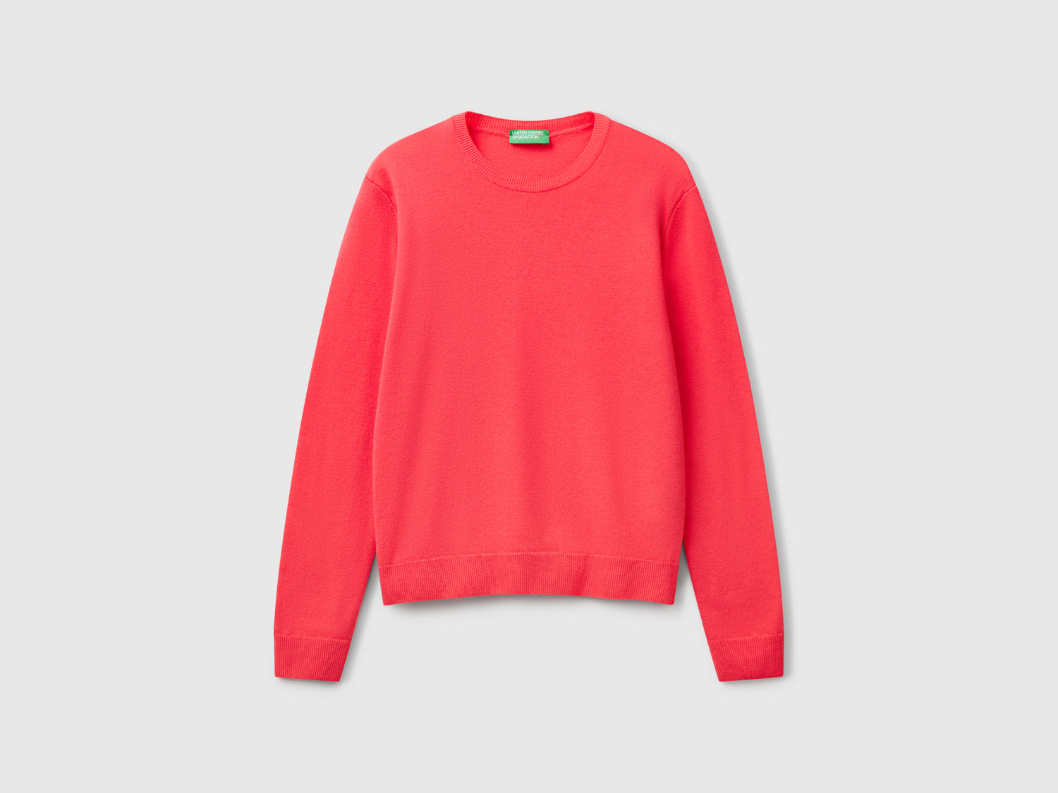 Merino wool crew neck sweater da donna ciclamino | Benetton Outlet